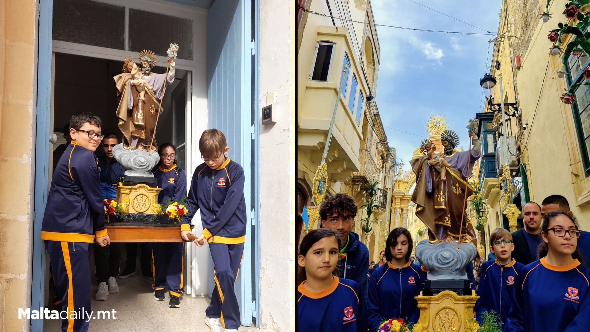 Primary Students Celebrate Feast Of St Joseph With Statue Procession