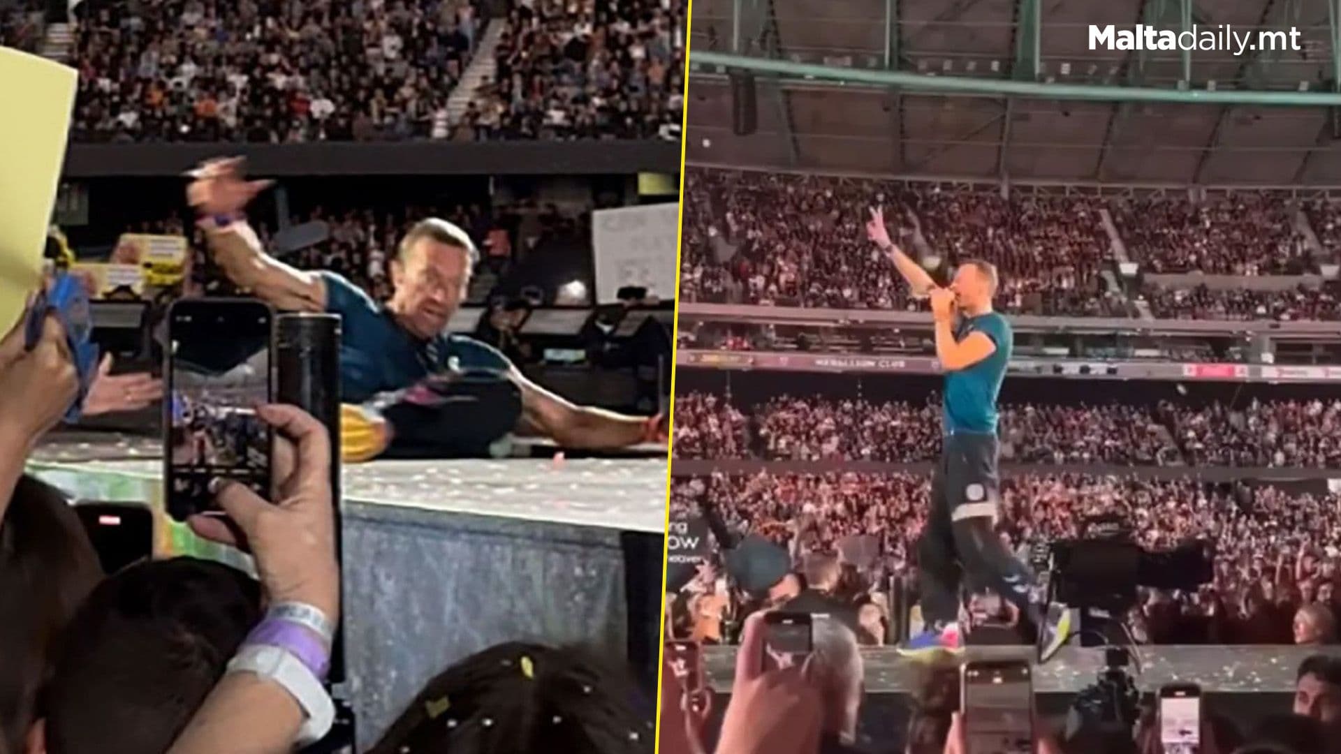 Coldplay’s Chris Martin Falls Through Trap Door On Stage