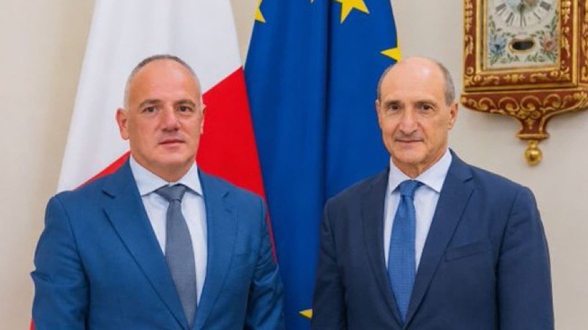 Minister For Foreign Affairs Chris Fearne Meets With Palestinian Ambassador Fadi Hanania
