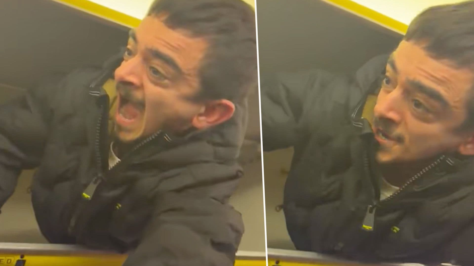 Passenger On Malta-Napoli Flight Enters Overhead Baggage Space