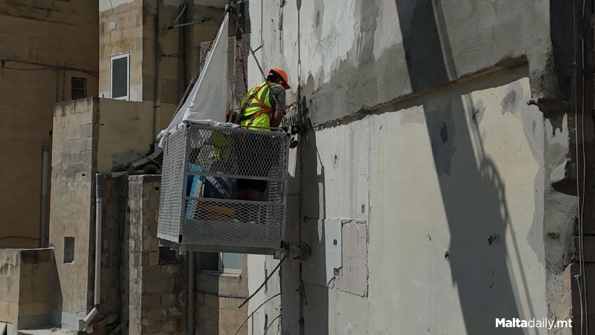 St Julian’s Buildings Collapse Clean Up Works Underway