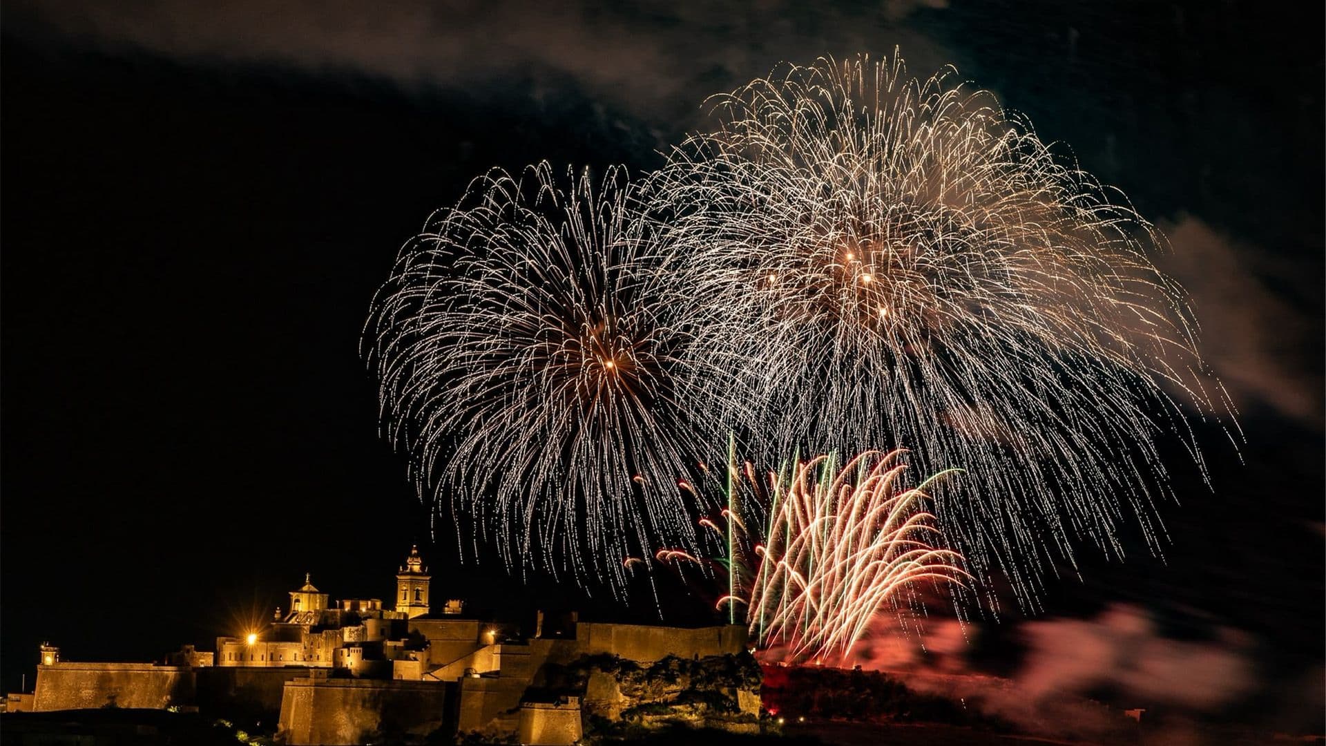 Stunning Firework Shots Captured During Feast In Victoria, Gozo