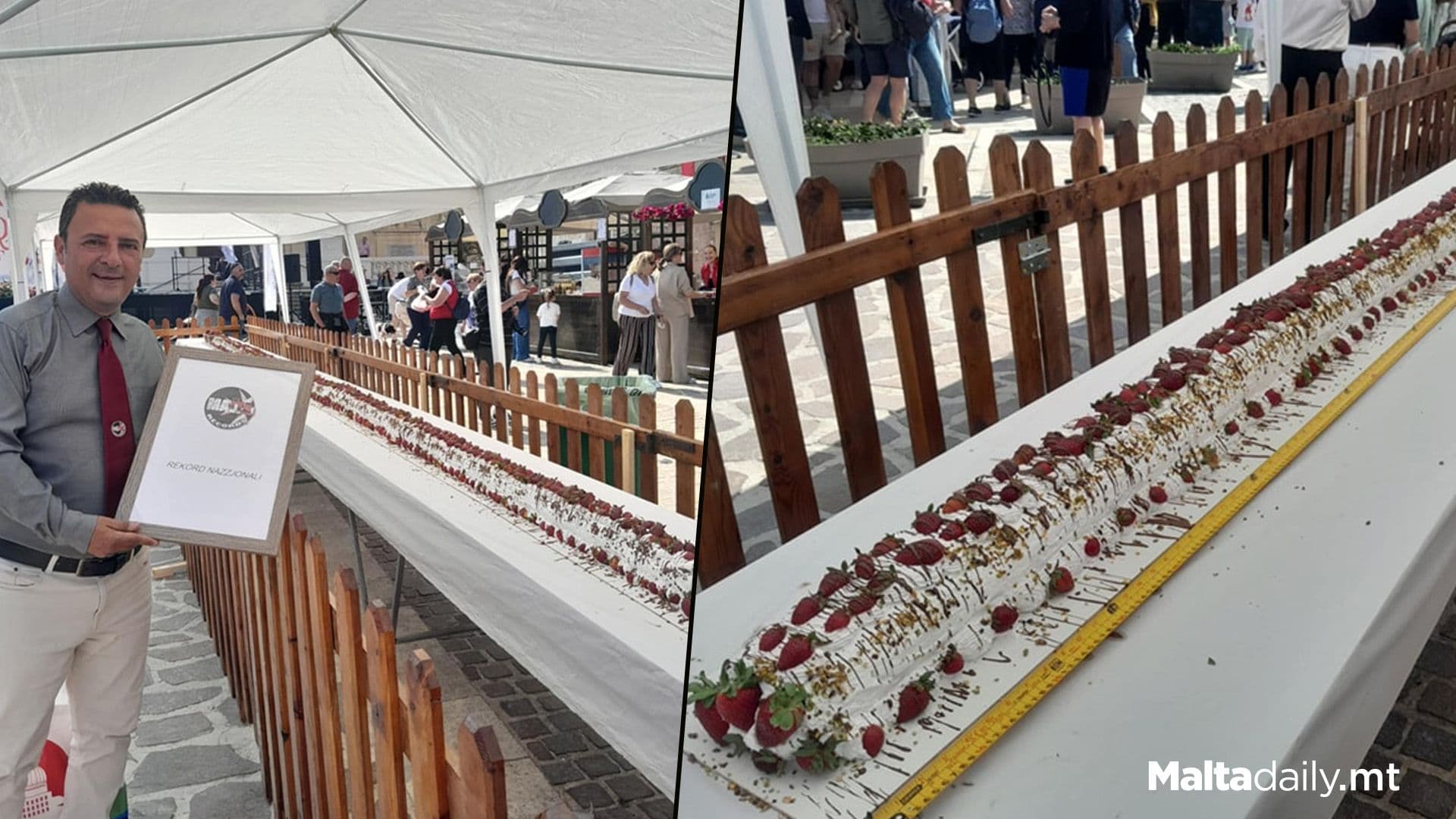 Malta Record For Longest Strawberry Roly Poly Awarded