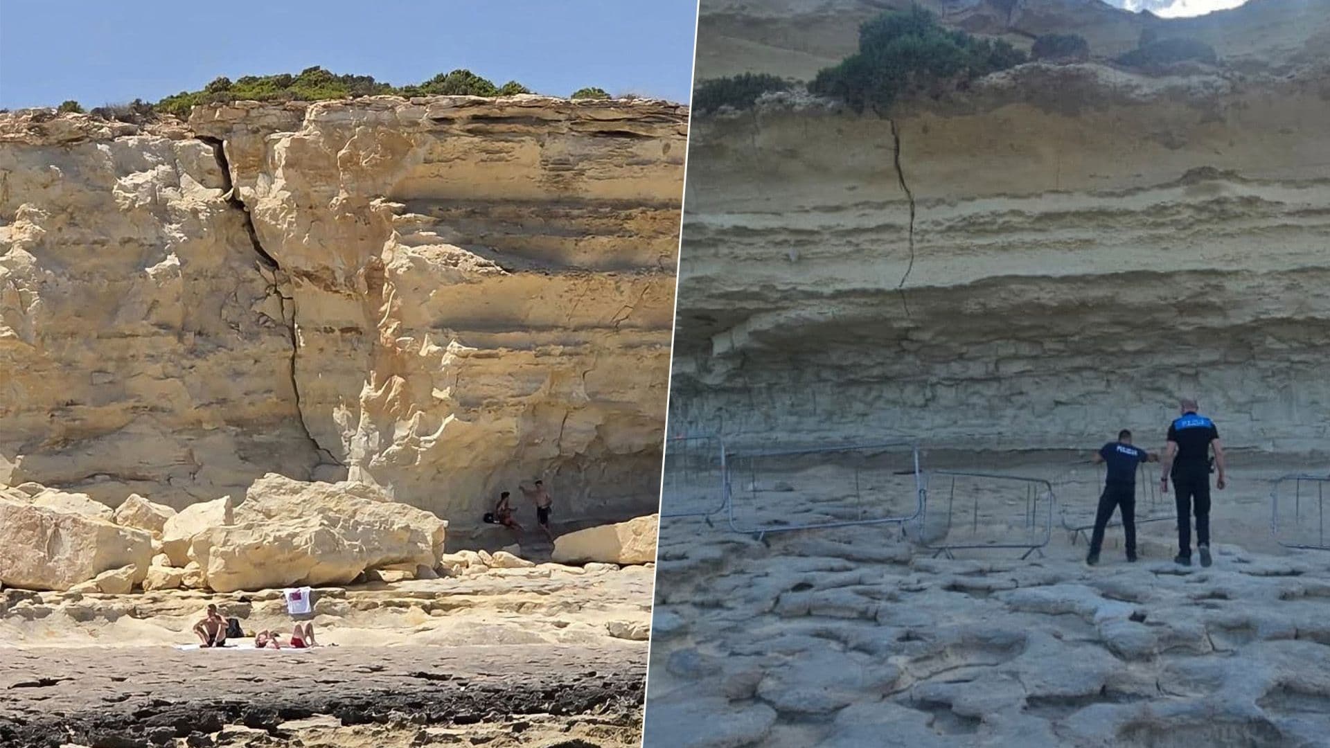 St Peter's Pool Cliffside Cordoned Off By Police After Cracks Appear