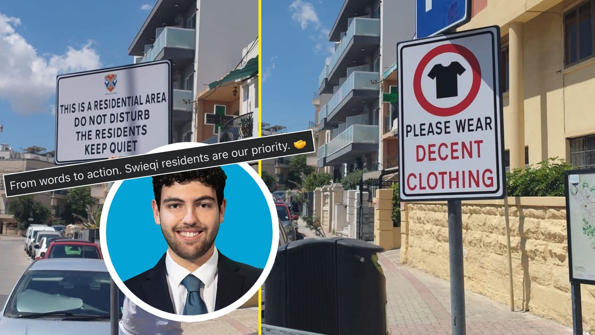New Signs In Swieqi Urge Public To Dress Decently And Keep Noise Down