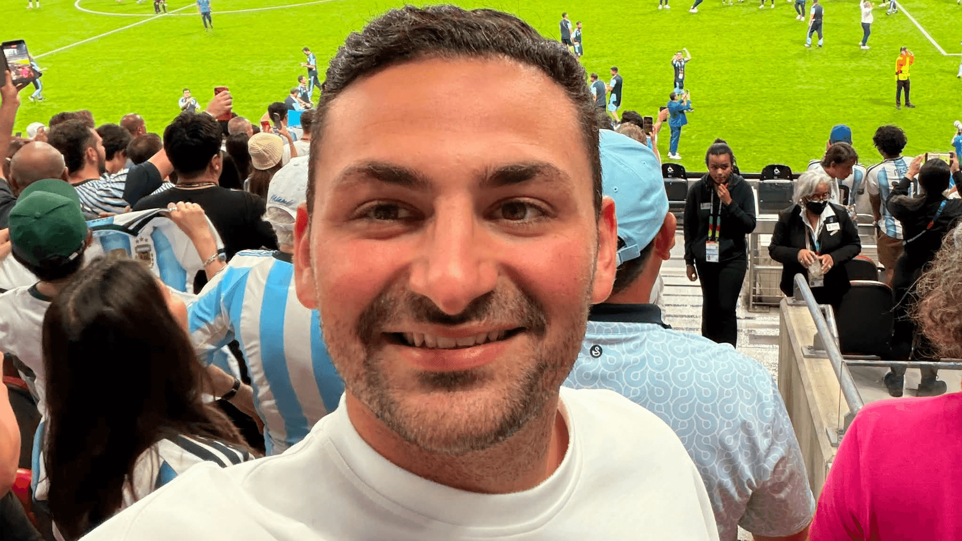 Omar Farrugia Attends World Cup Sem-Final Between England And Argentina In Atlanta