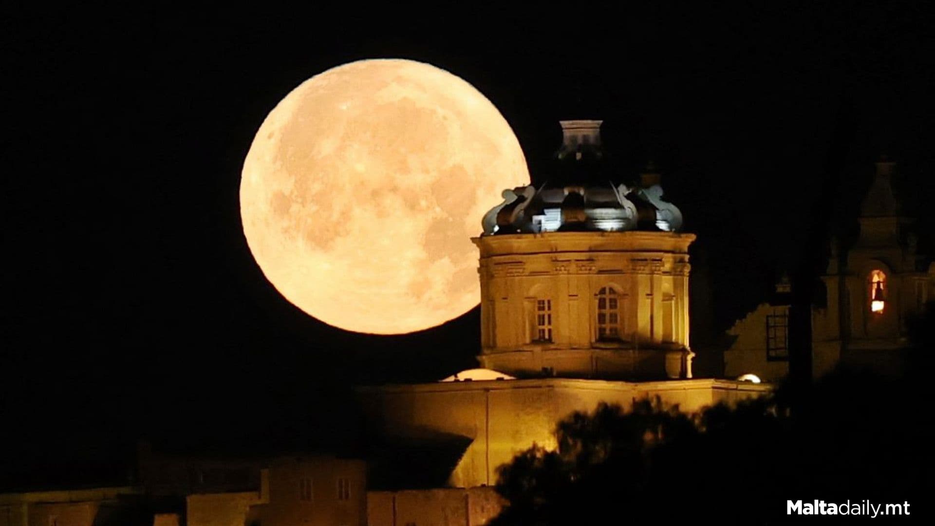 Local Photographer Captures Full Moon Over Mdina