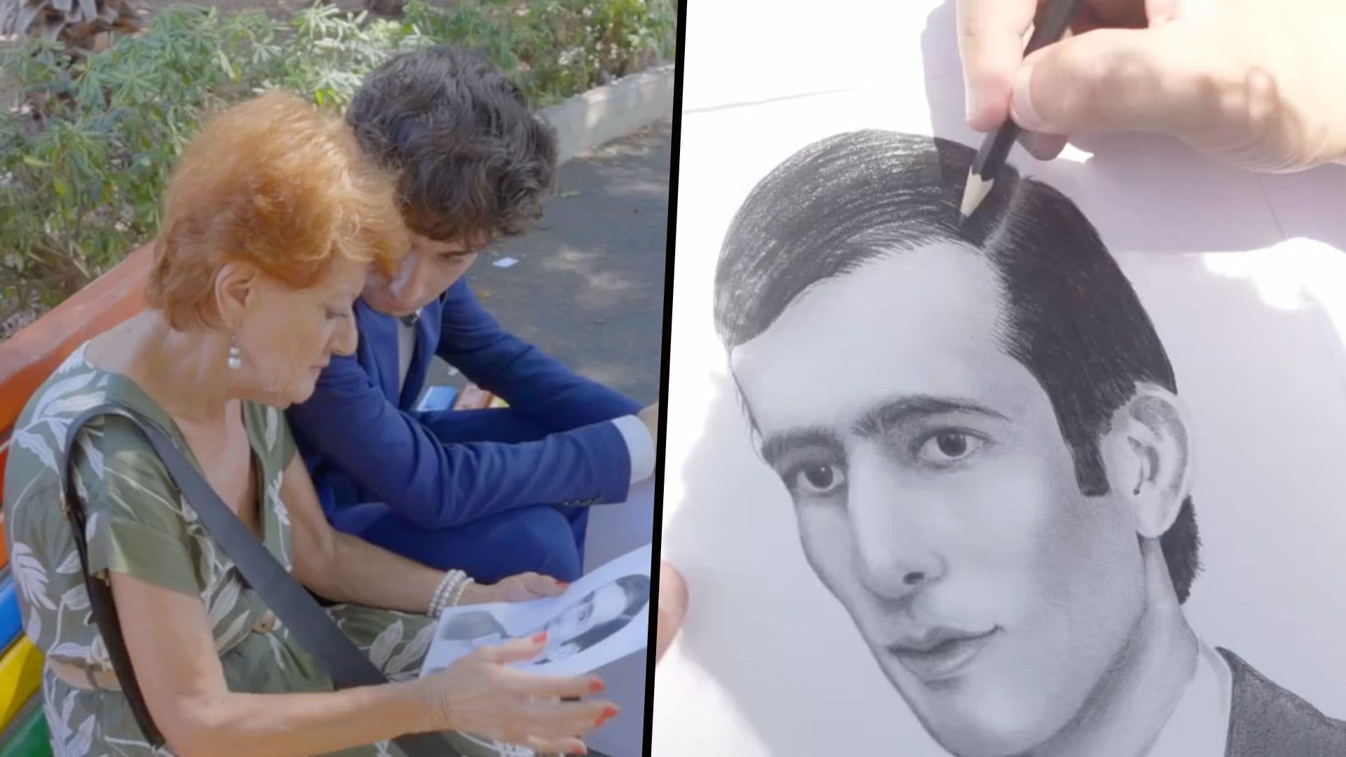 Briefcase Man Surprises Grandma With Drawing Of Her Late Husband