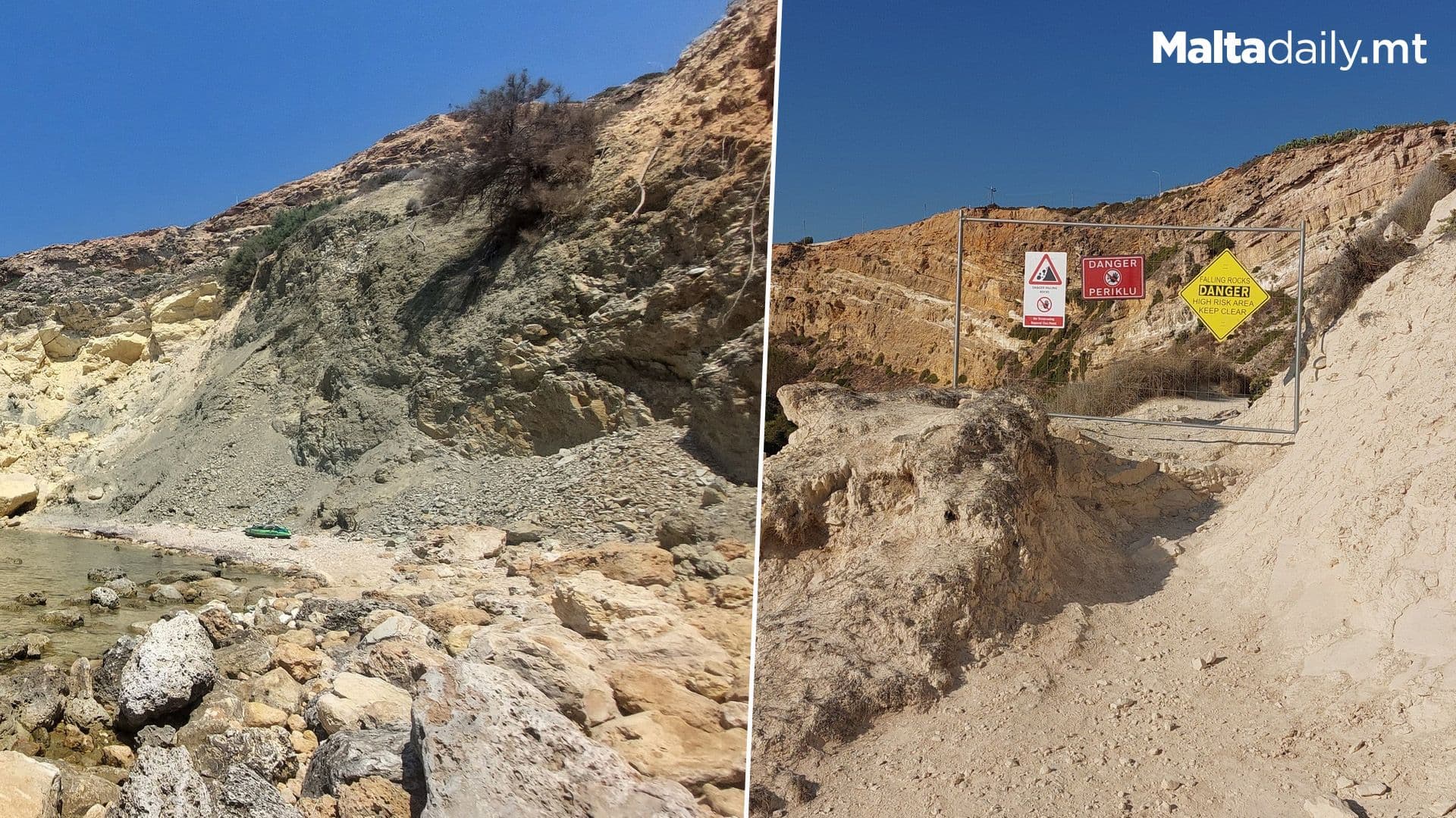 Rockfall at Fomm ir-Riħ Beach Prompts Immediate Closure for Public Safety