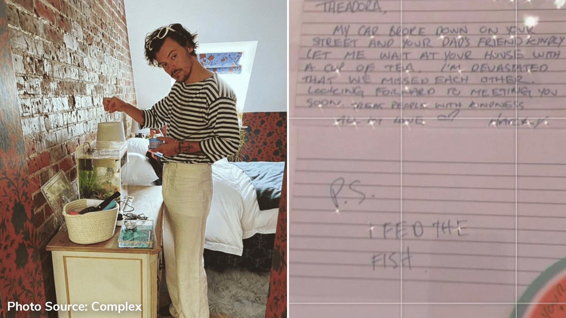 Harry Styles Leaves A Sweet Note For A Super Fan After His Car Breaks Down;  Writes, “I'm Devastated That We Missed Each Other”
