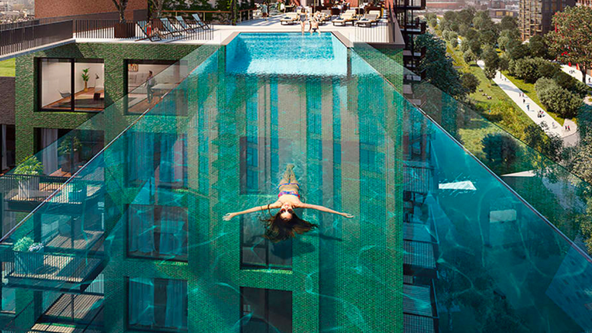 First Ever See Through Sky Pool In London Is Suspended 115 Feet Above The Ground
