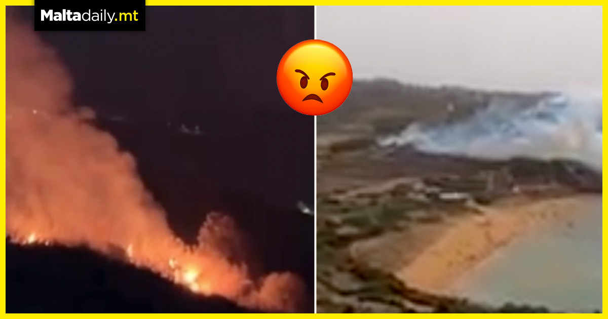 Smoke over Ramla Bay and huge fire in Nadur fields during Mnarja