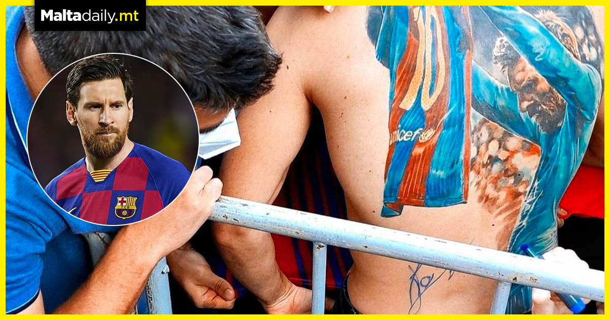 Fan gets Messi’s signature on his back alongside tattoo of player