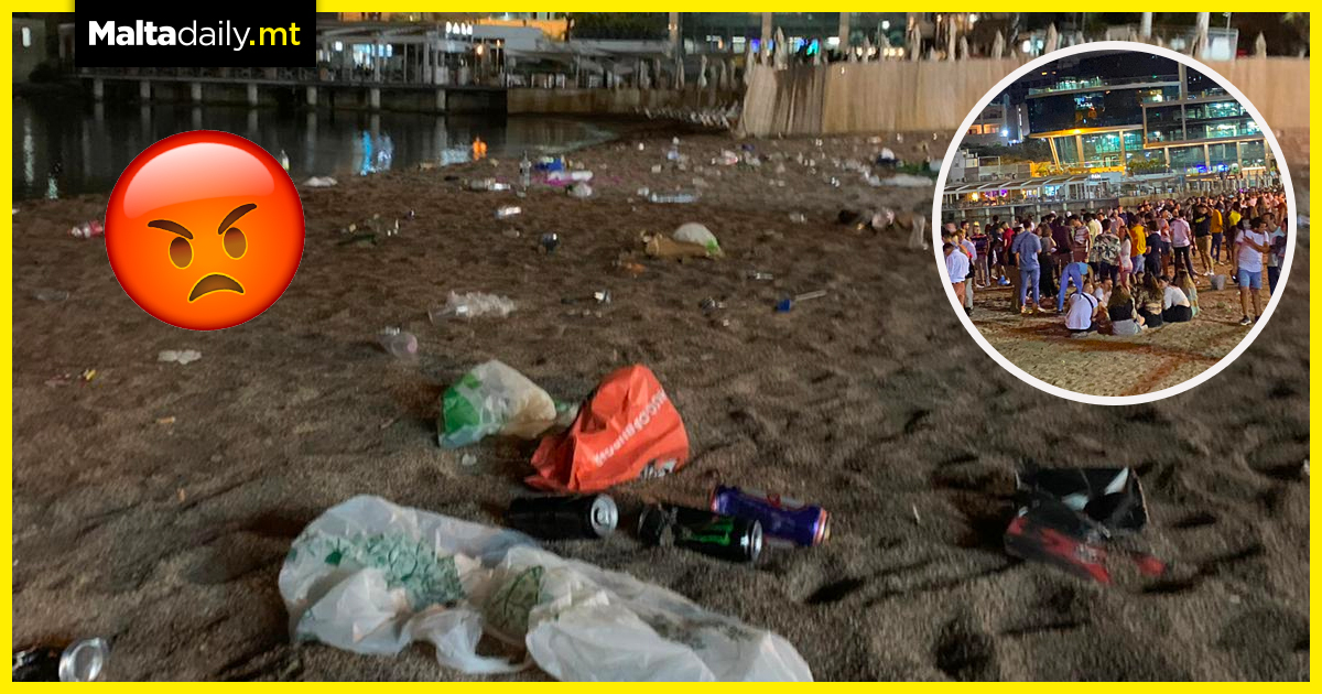 Trash left on St. George’s bay due to illegal mass gatherings