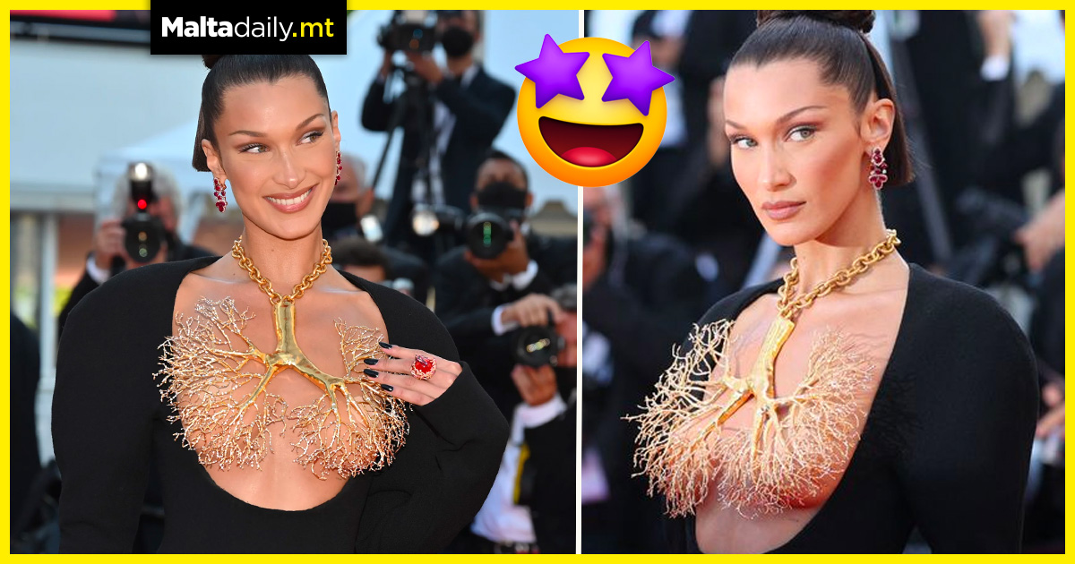 Bella Hadid rocks stunning golden lung necklace for red carpet