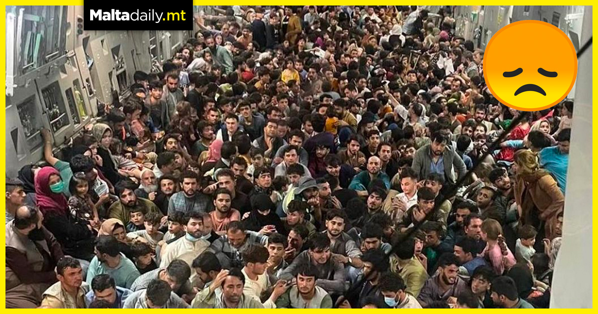 Incredible photo shows crammed US cargo jets with hundreds of terrified Afghan refugees