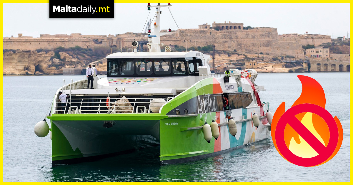 Gozo Fast Ferry state smoke was caused due to anti-fire system