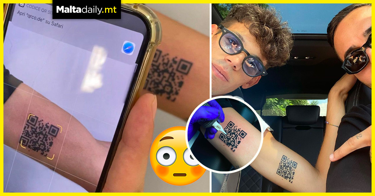Italian student gets tattoo of COVID-19 vaccine certificate barcode on arm