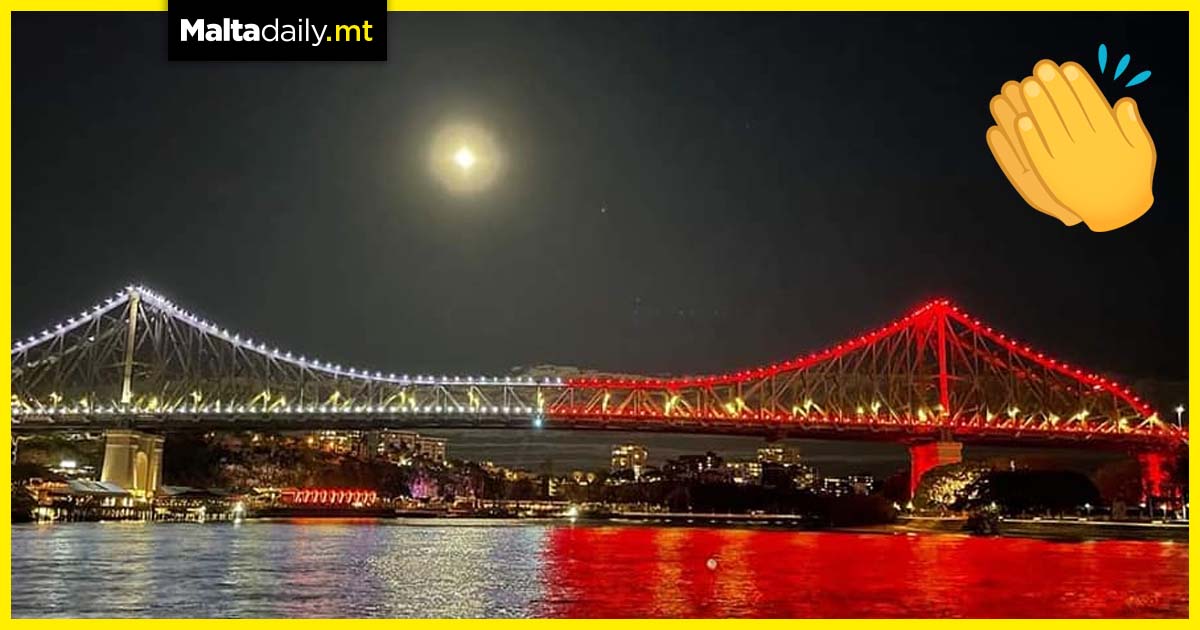Story Bridge in Brisbane lights up with Maltese colors