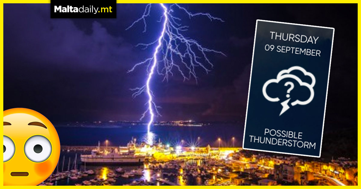 Thunderstorms could hit Malta this coming Thursday