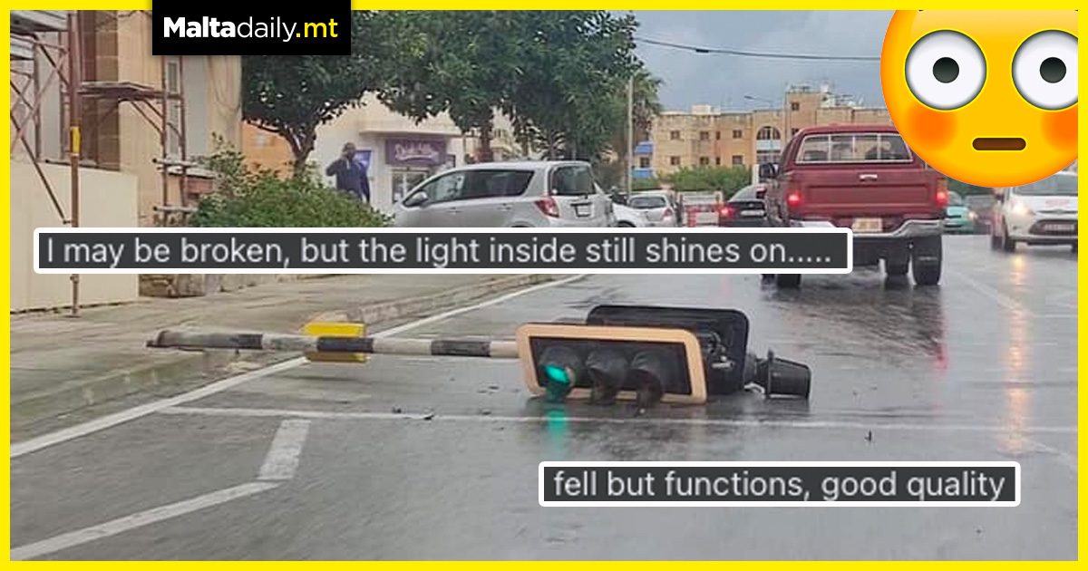 Collapsed traffic lights due to evening rain remain operational