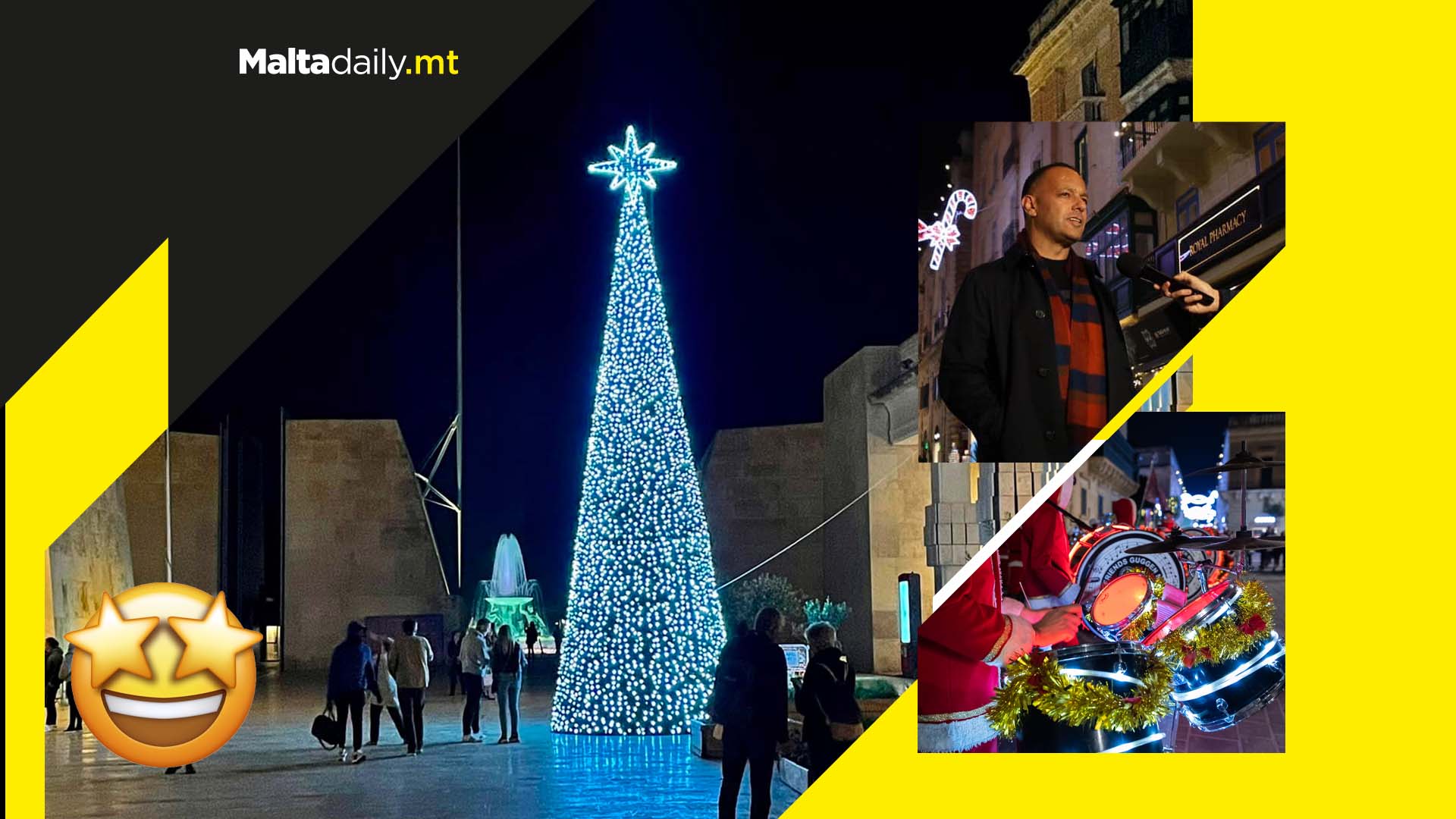Christmas has come to Valletta as lights decorate the city