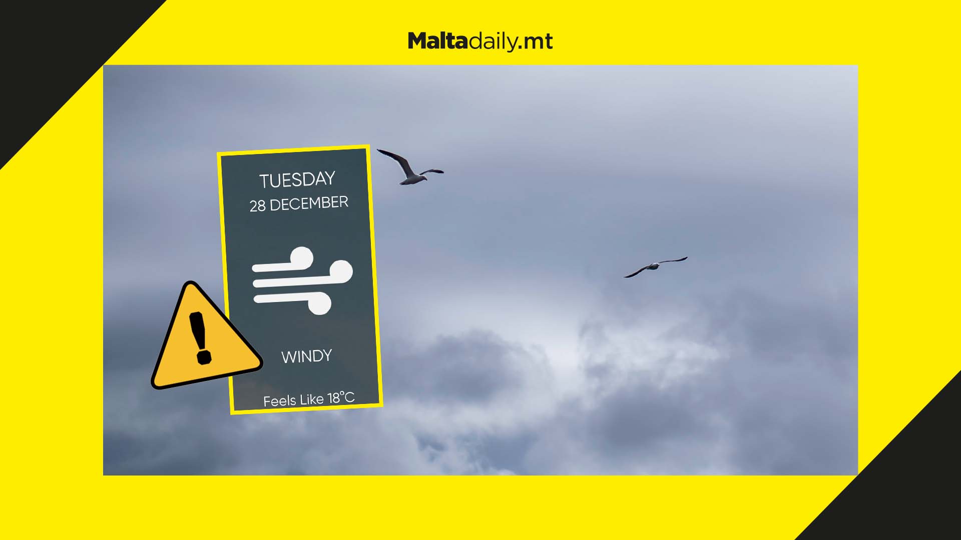 Strong wind warning; force 6 winds and cloudy skies to persist until Wednesday