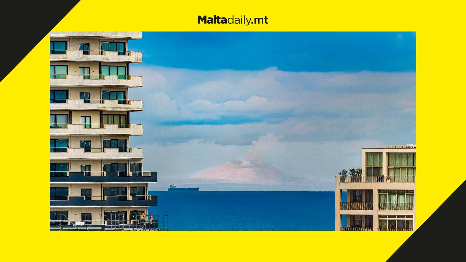 Fuming Mount Etna spotted from Valletta and captured in gorgeous photo