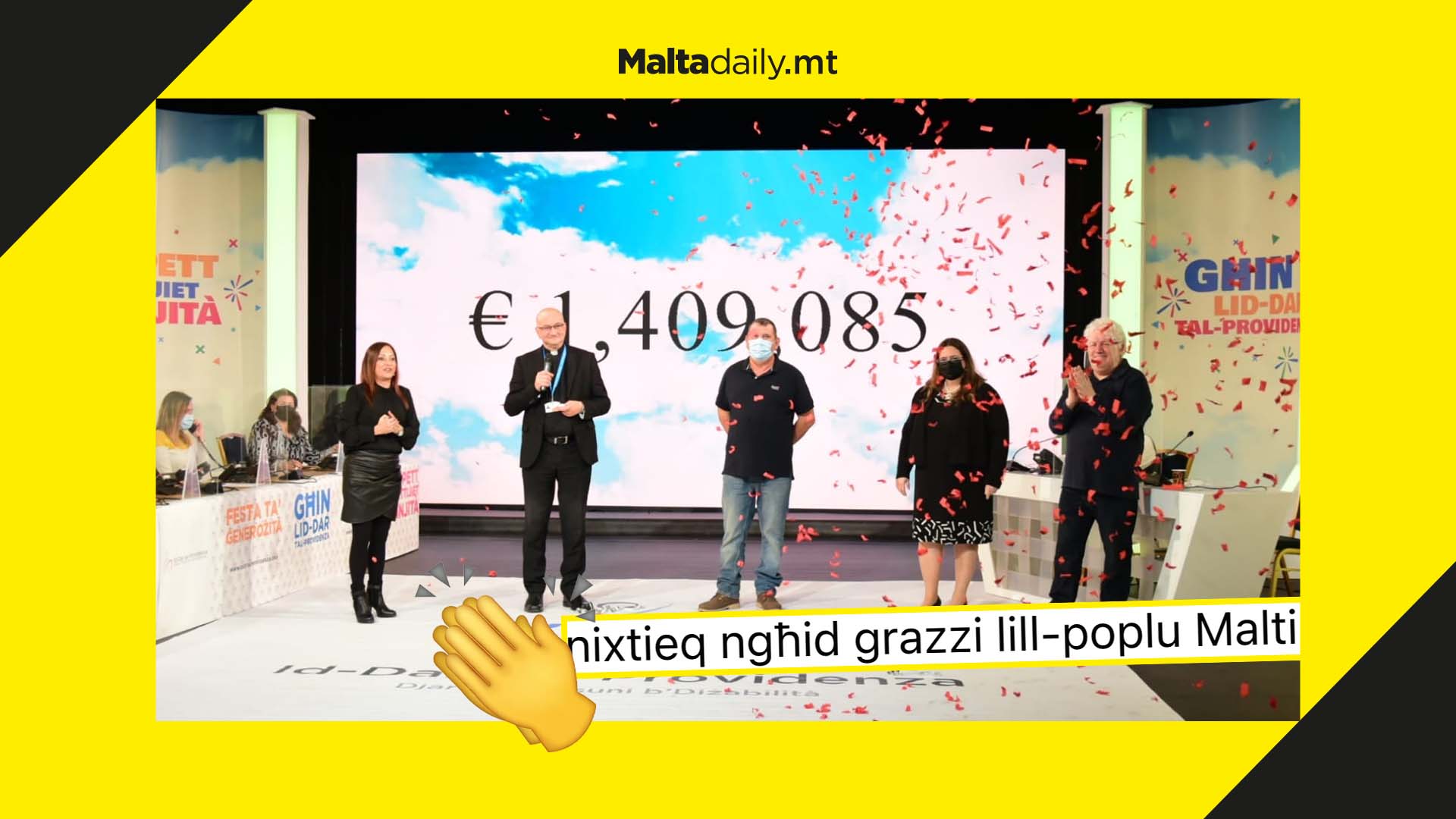 Dar tal-Providenza charity telethon closes off with €1.4 million collected on New Year's Day