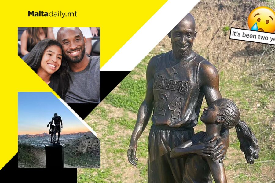 Kobe Bryant and daughter Gianna immortalised in bronze LA statue