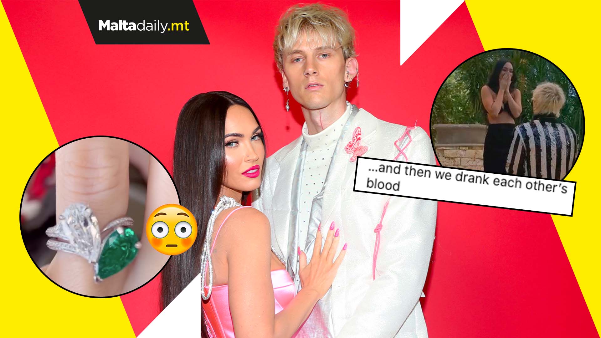 Megan Fox and Machine Gun Kelly ‘drink each other’s blood’ to celebrate engagement