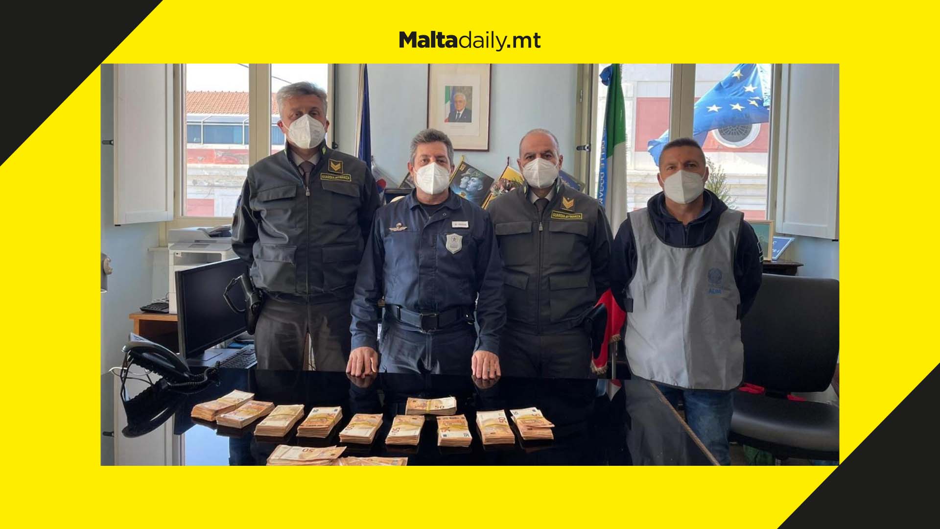 Attempt to smuggle €115,000 into Italy by Maltese man