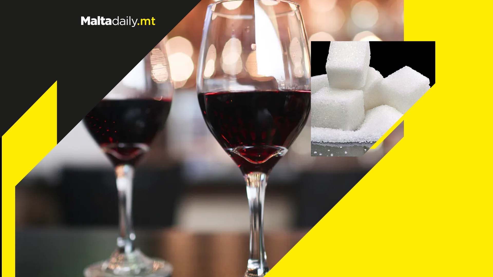 Two glasses of wine could reach the daily sugar intake limit