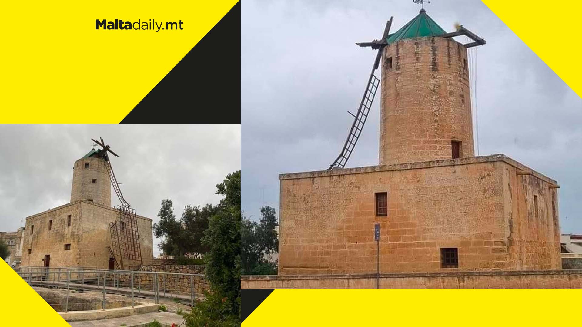 Zurrieq windmill sustains damages due to strong winds