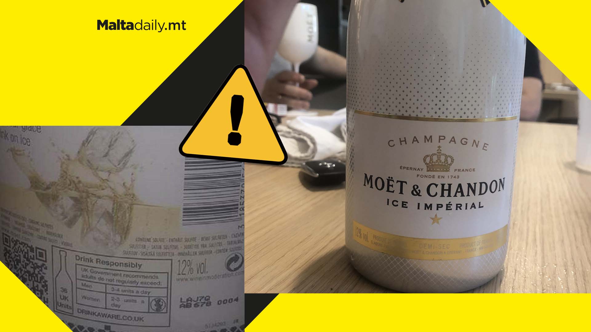 Champagne recalled due to potential presence of ecstasy; no incidents in Malta so far
