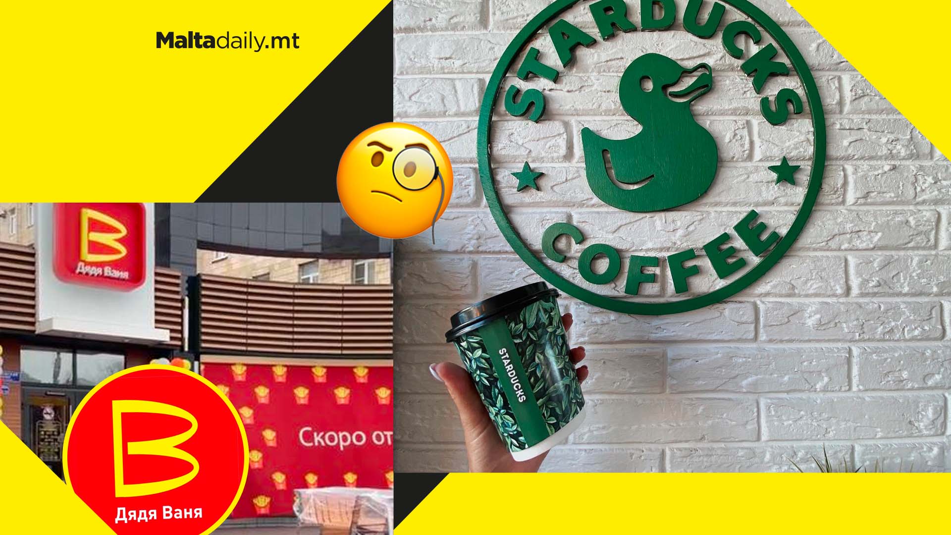 Russia opens McDonald's and Starbucks replacement and the logos are... questionable
