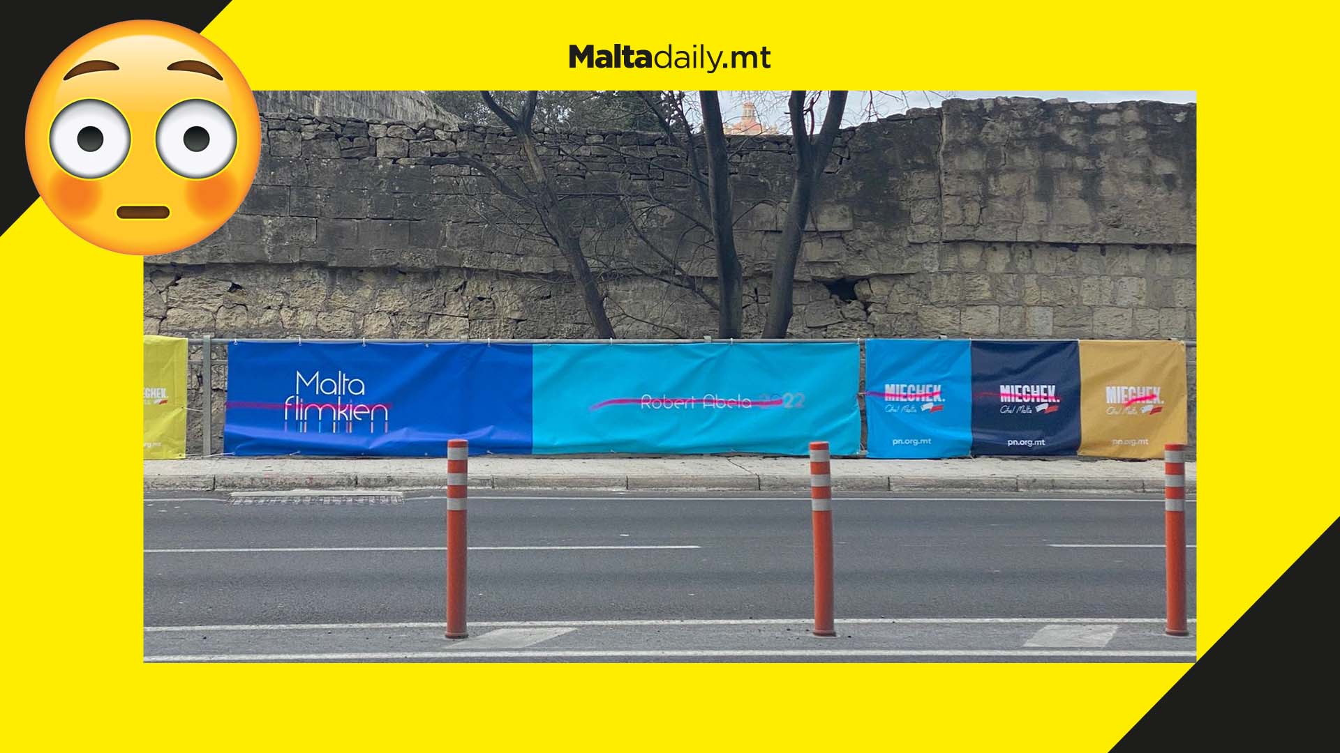 Vandalism on election banners of both parties spotted
