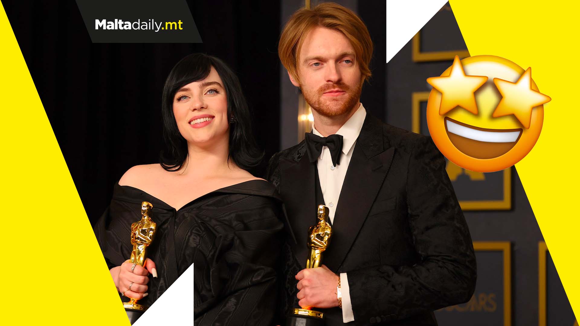 Billie Eilish wins her first Oscar for No Time To Die alongside brother
