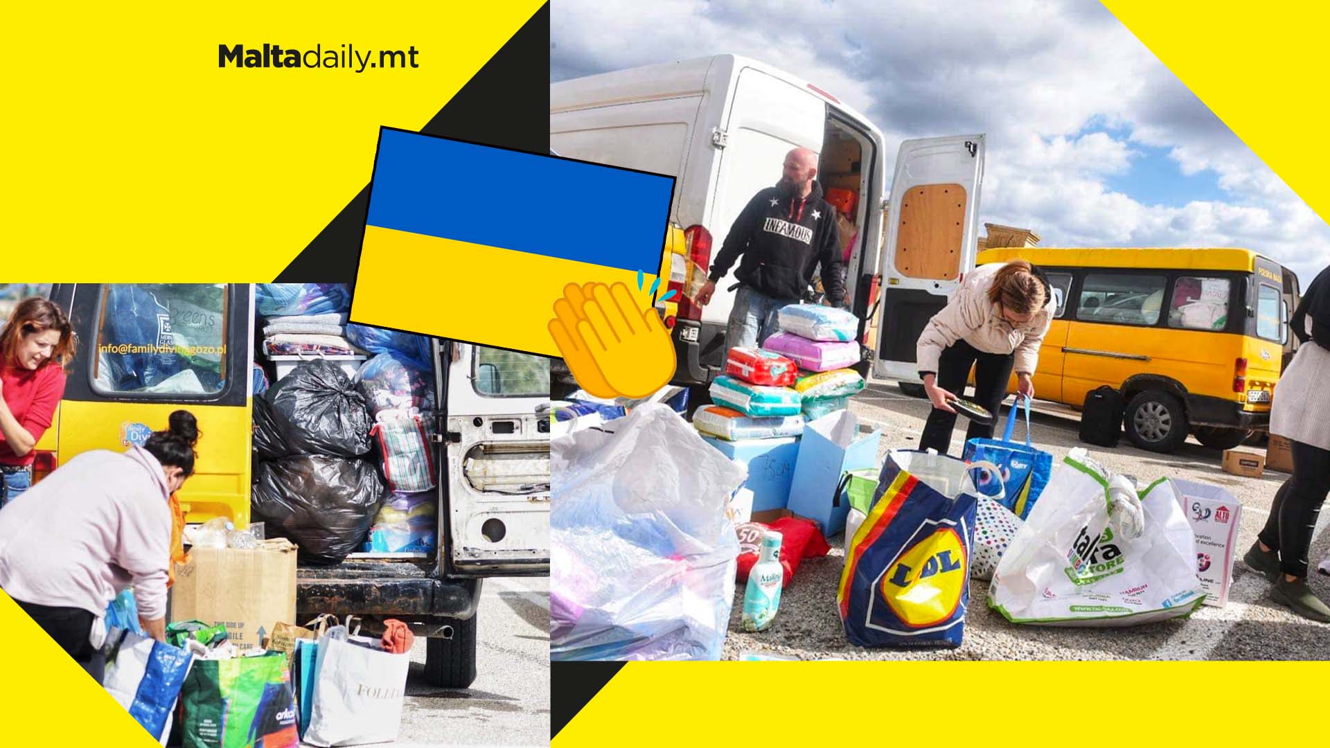 Gozitans with massive donation of essential items for Ukrainian refugees