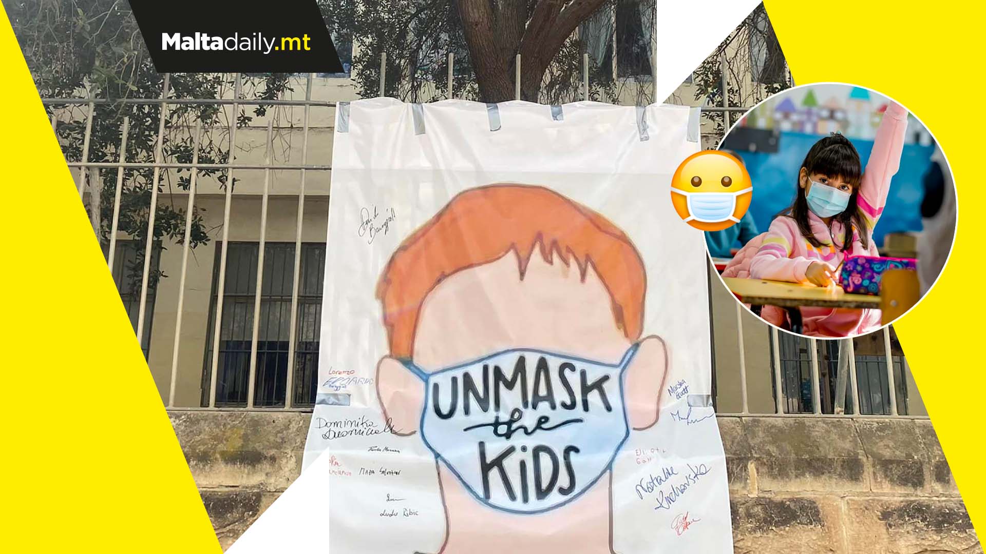 One man protests to ‘unmask the kids’ and hands out proper masks
