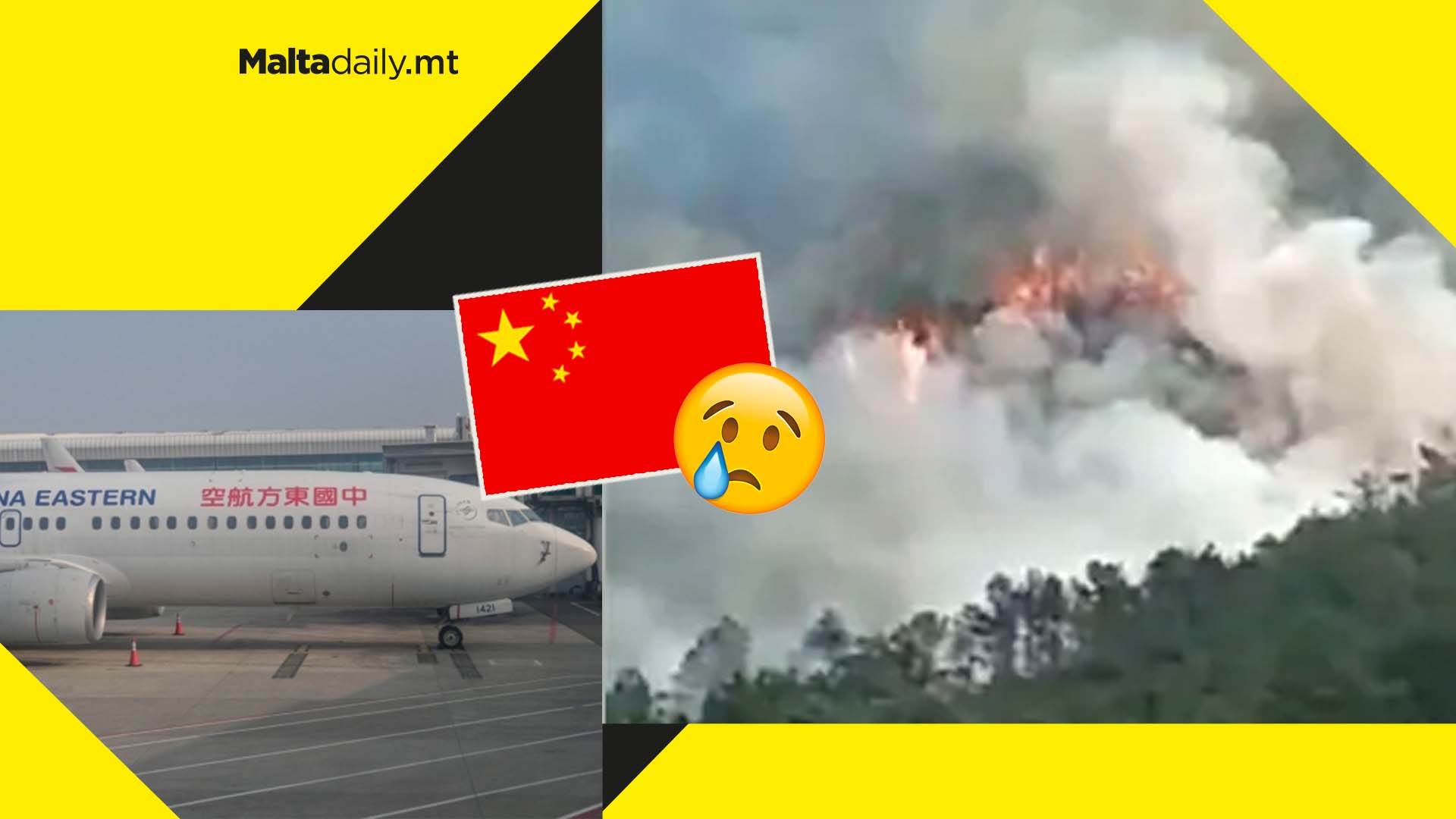 Chinese plane with 132 people crashes and starts mountain fire