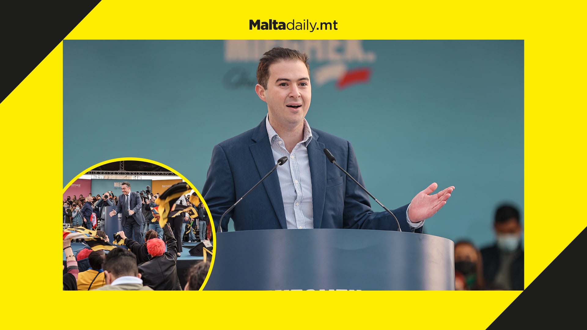 Young candidate Jamie Vella addresses Nationalist Party Rally in Naxxar