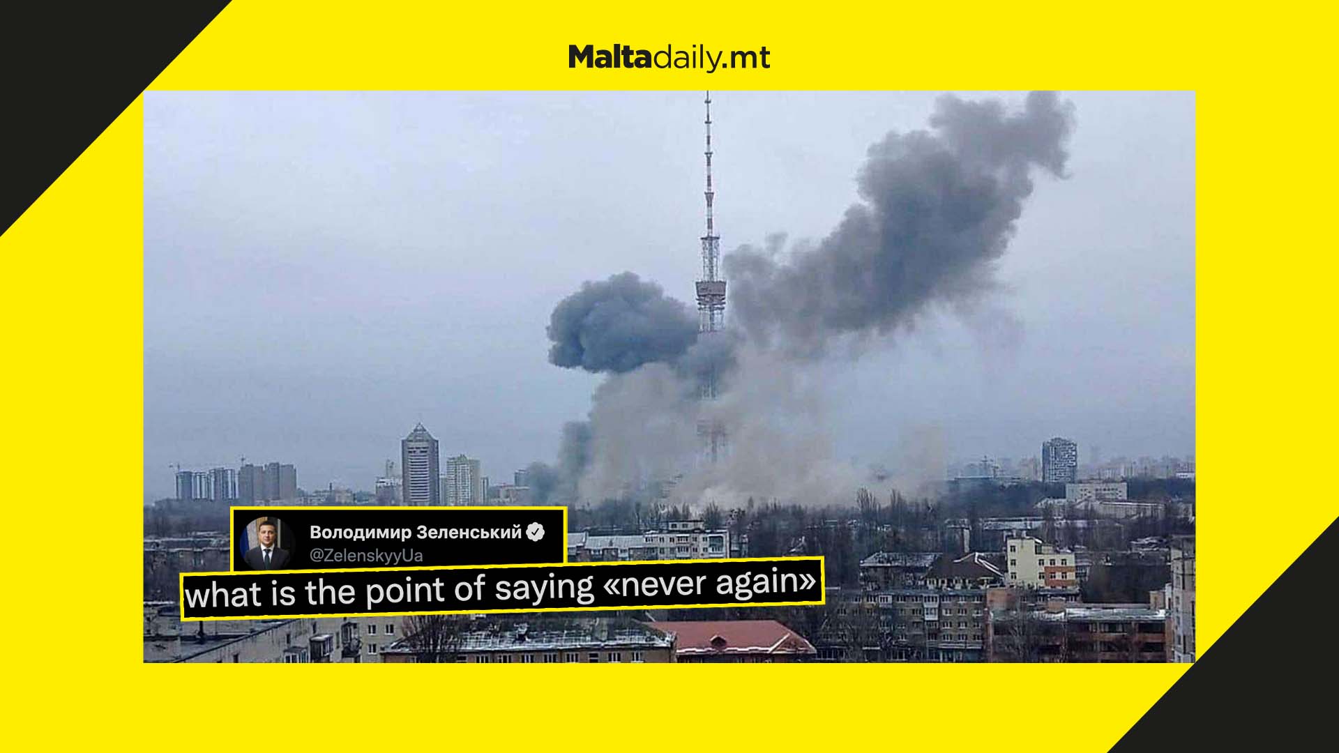 Five dead as Russian missiles hit Kyiv TV tower & holocaust memorial in Ukraine