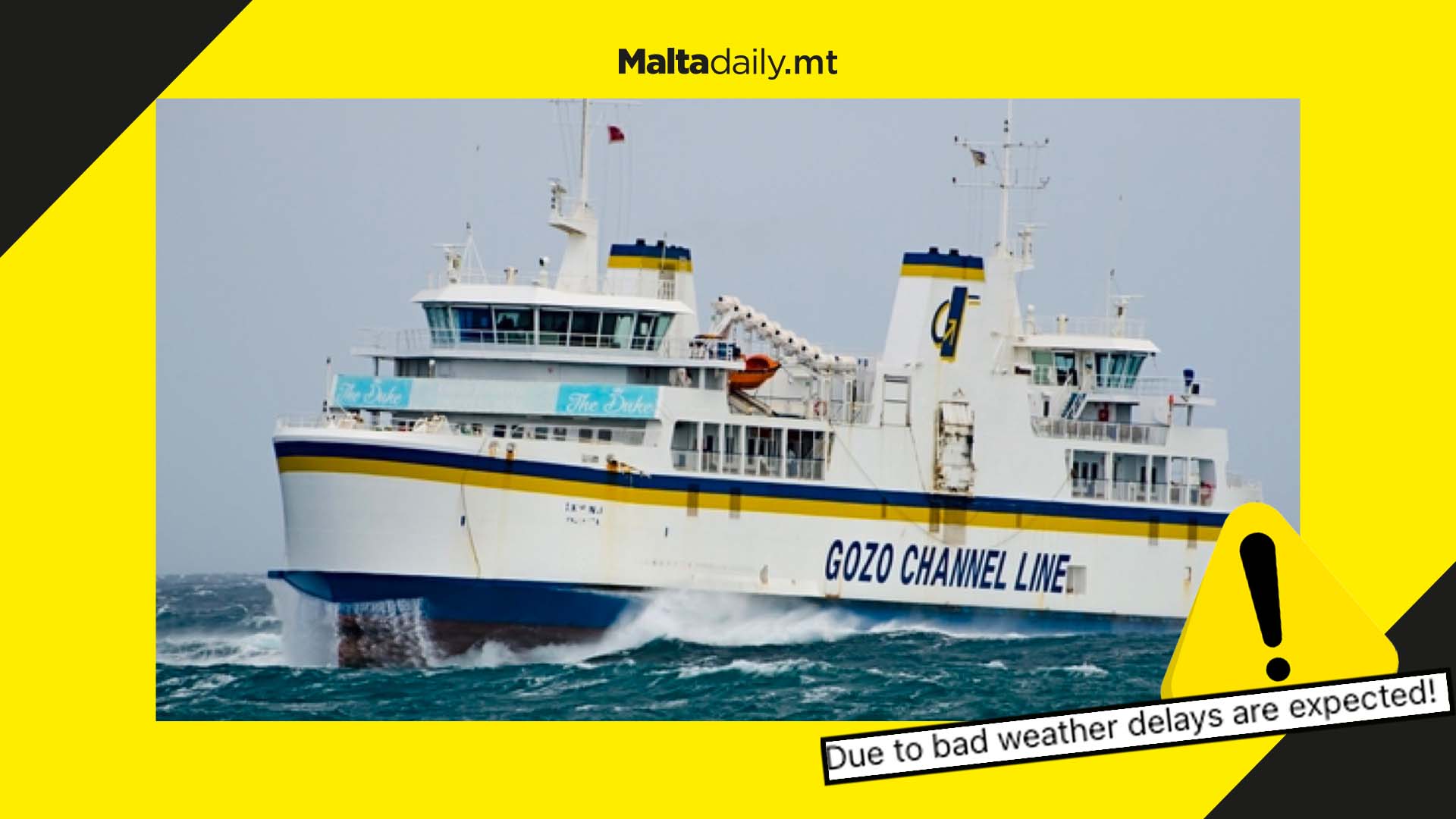 Strong gale winds as Gozo Channel announces delays