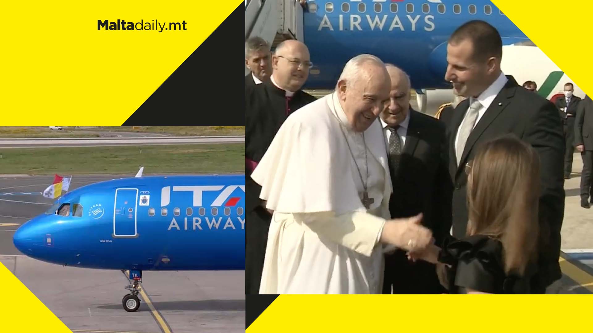 WATCH: Pope Francis arrives in Malta for long-awaited visit