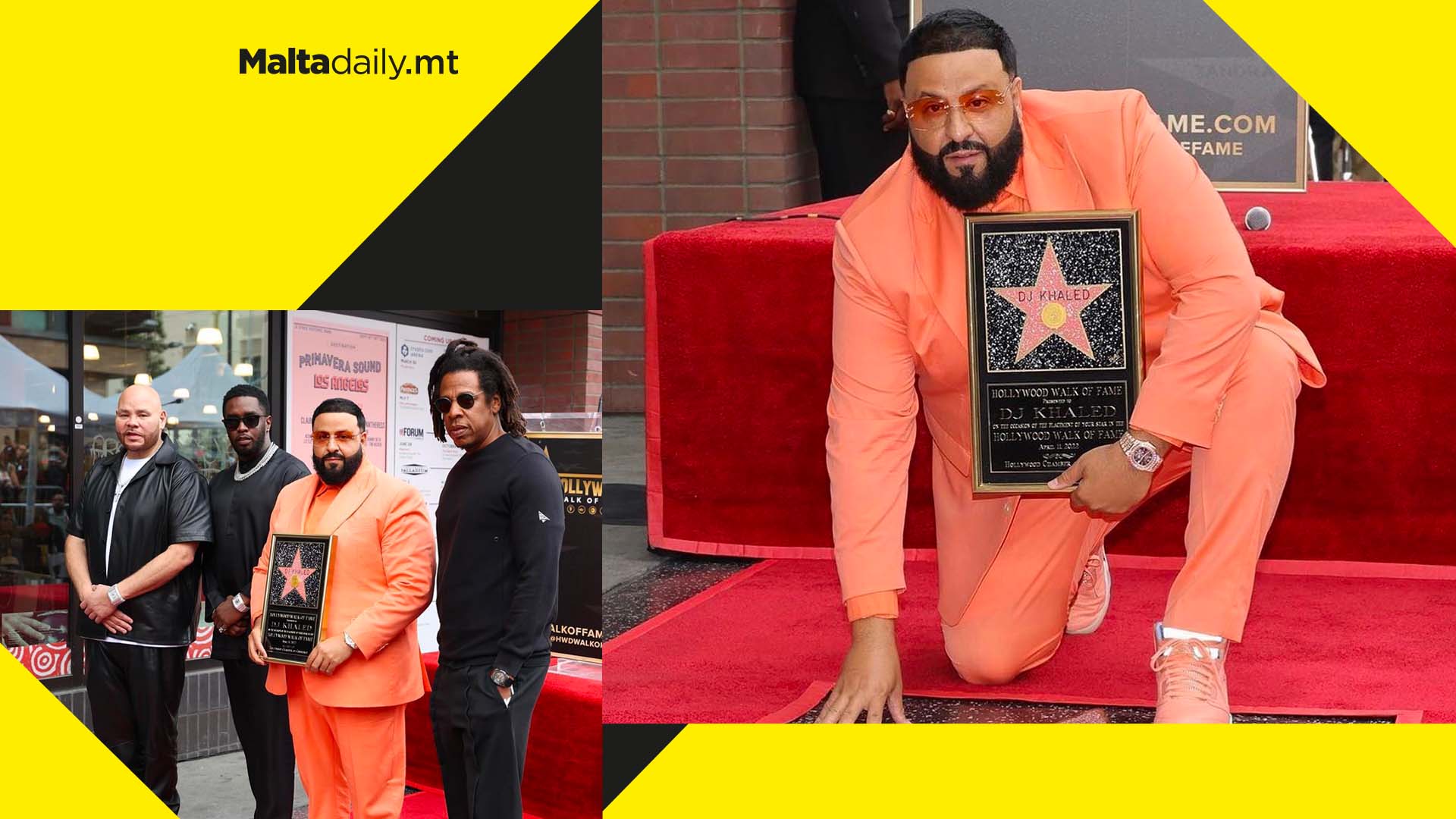 DJ Khaled gets star on Hollywood Walk of Fame; joined by Jay-Z, Diddy & Fat Joe