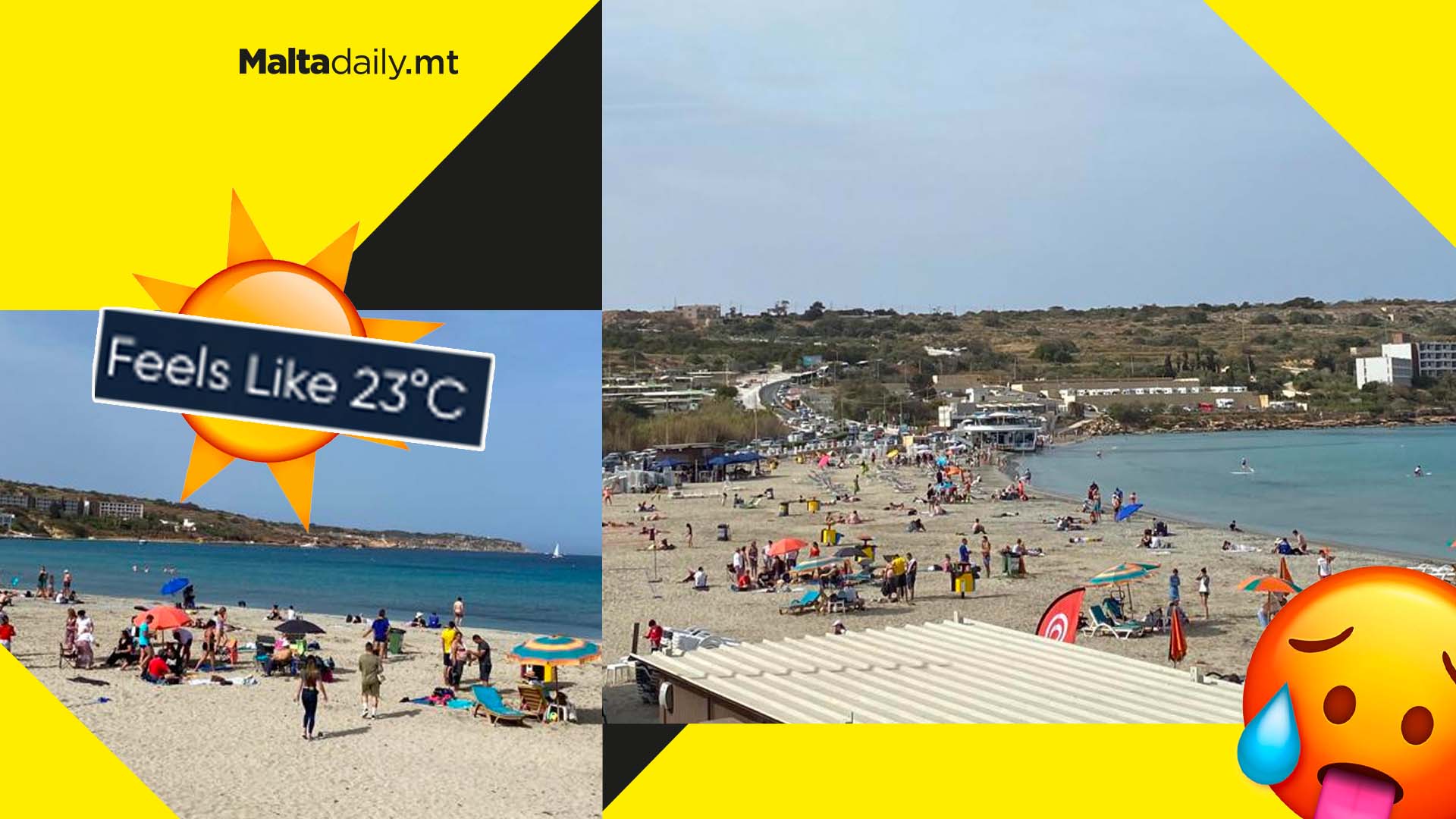 Maltese beaches welcome people as temperatures soar