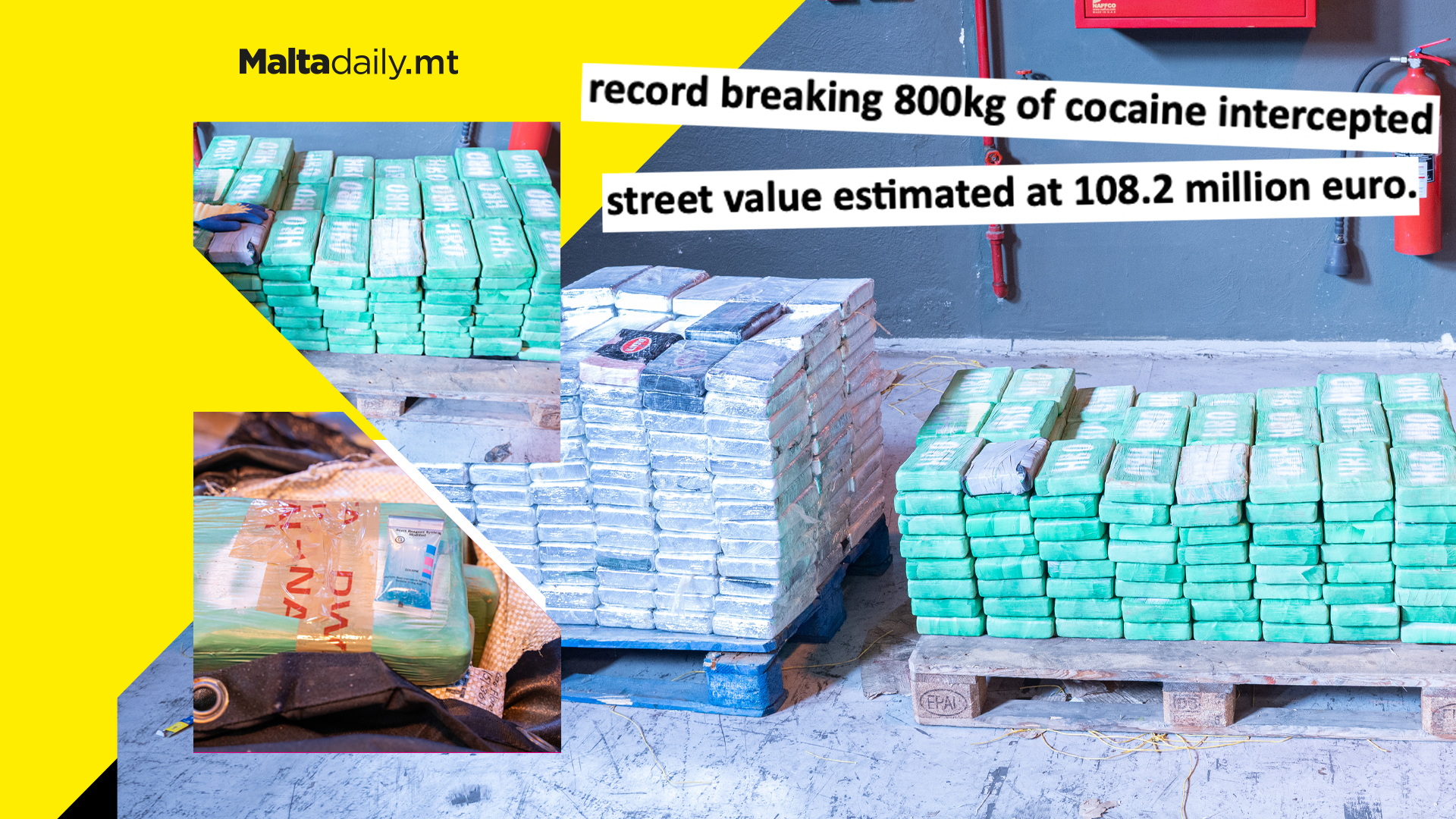A record breaking 800kg of cocaine intercepted by Malta Customs