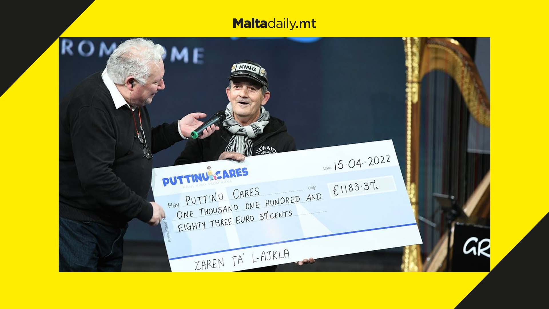 Żaren tal-Ajkla keeps his promise and donates €1183.37 to Puttinu Cares fundraiser
