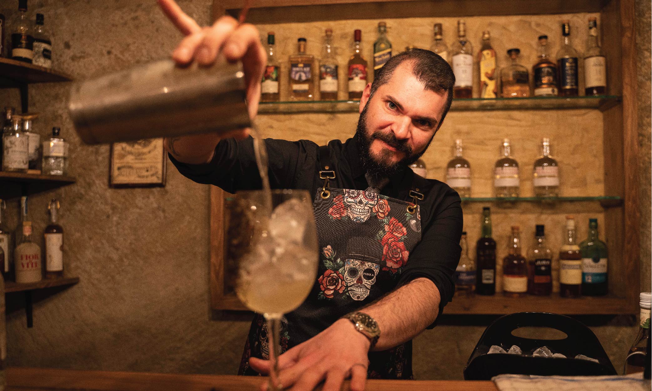 4-time national cocktail competition winner and world cocktail champion, Panos, at The Still, Balzan.